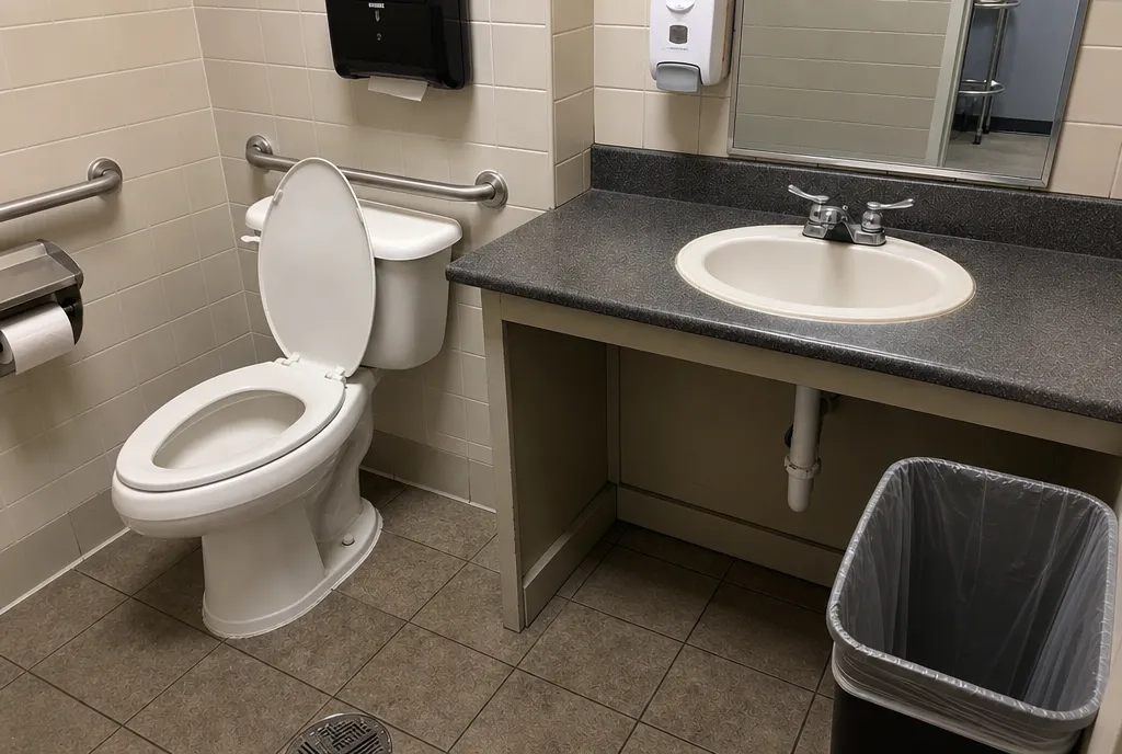Commercial restroom cleaning in Nanaimo — after